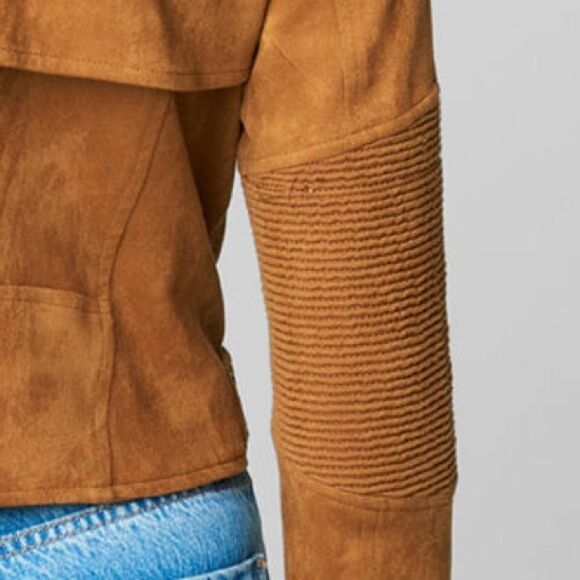 [BLANKNYC] Women’s Faux Suede Moto Jacket in the Size Medium in Toasted Caramel - Picture 6 of 16